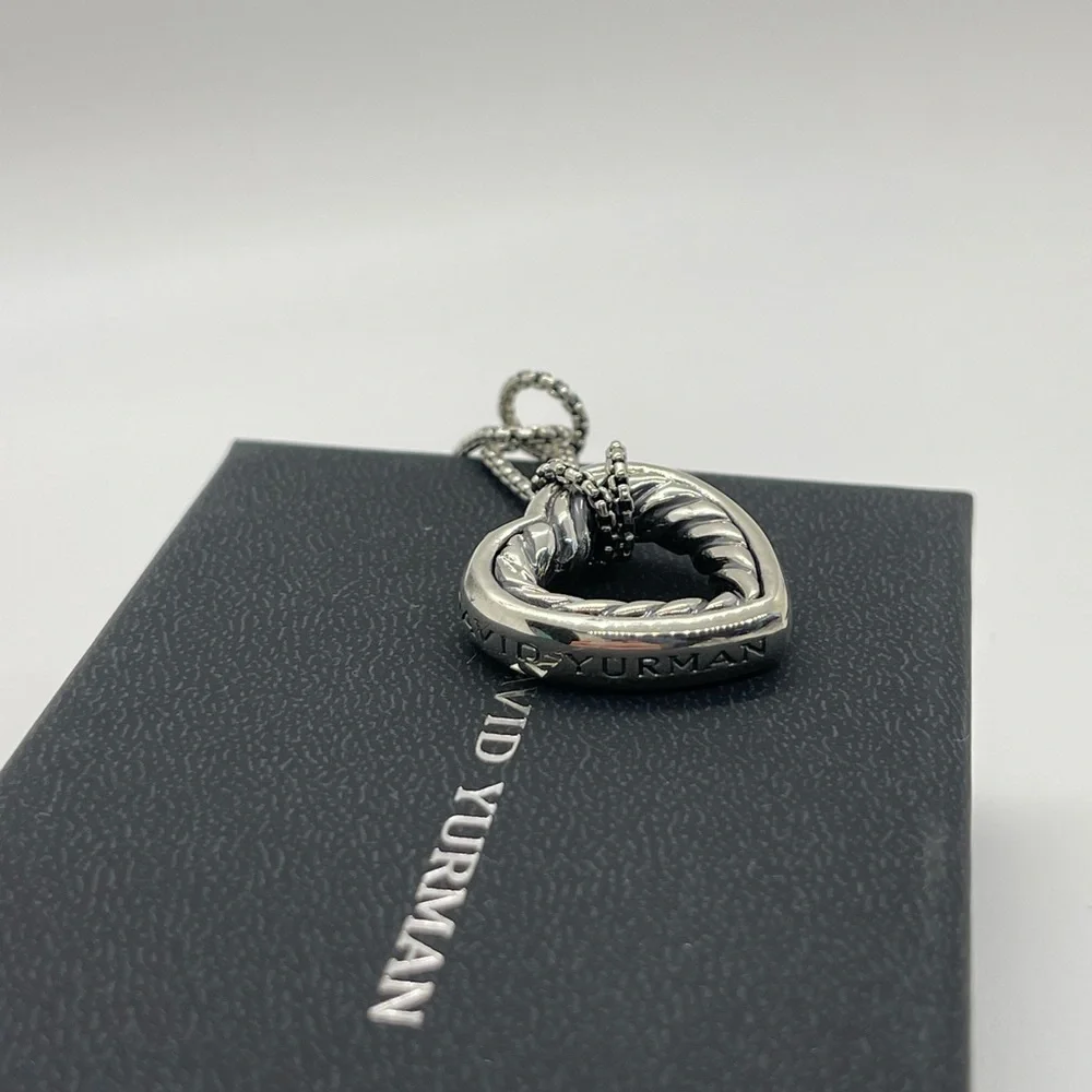 David Yurman Sterling Silver Heart Necklace